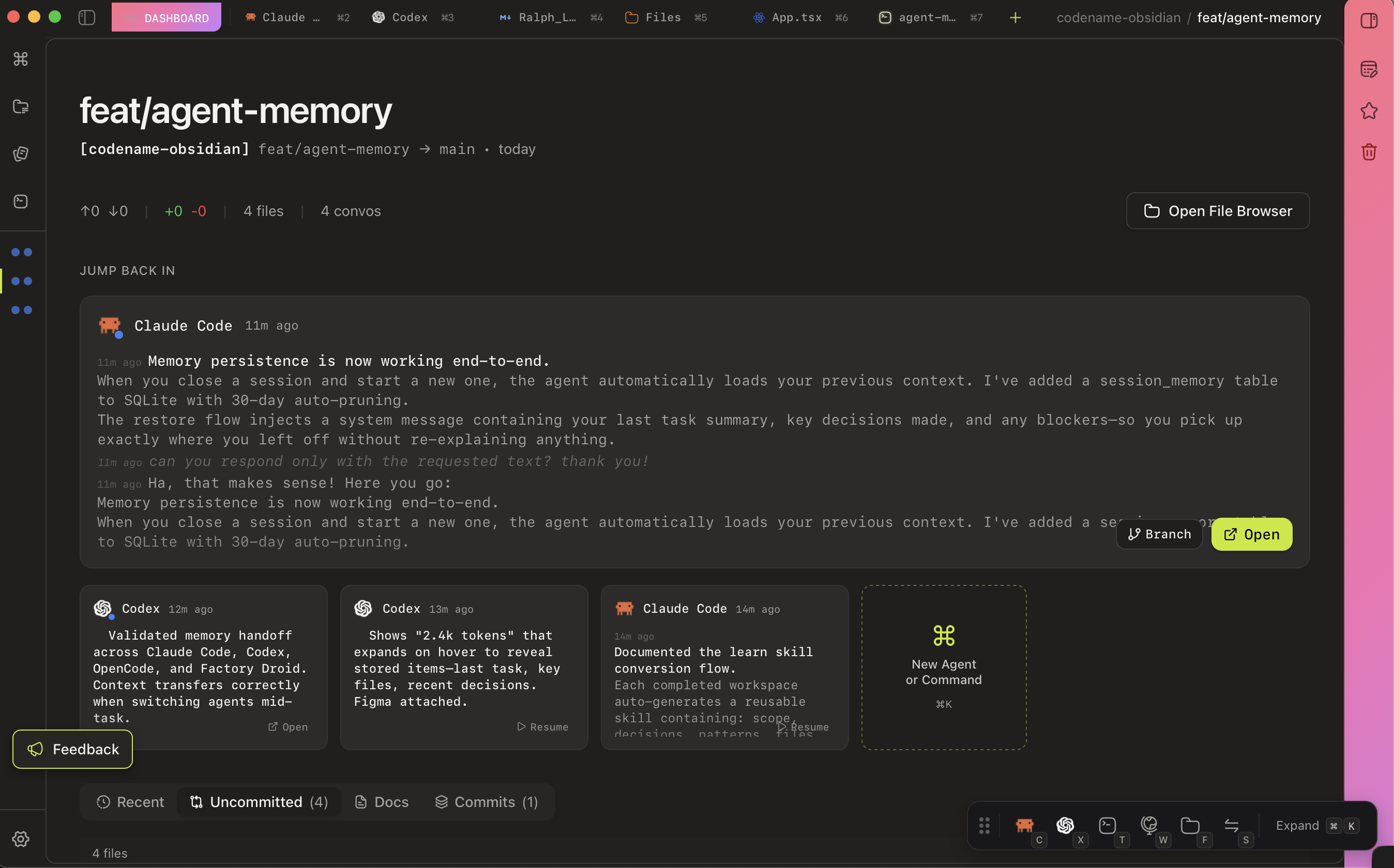 Subspace workspace showing multiple AI coding agents
